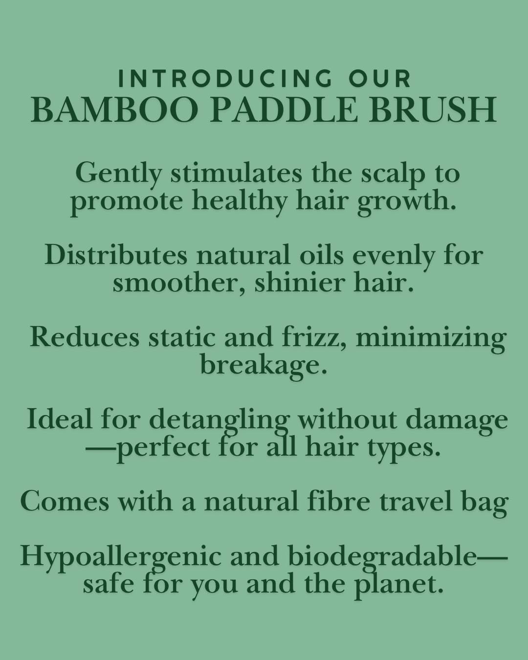Doctor's Hair Secret Hair Brush Natural Wooden Bamboo Paddle Hairbrush Eco-Friendly with Cotton Travel Bag, Rounded Wooden Bristles To Reduce Tangling, Frizz, Hair Breakage For All Hair Types