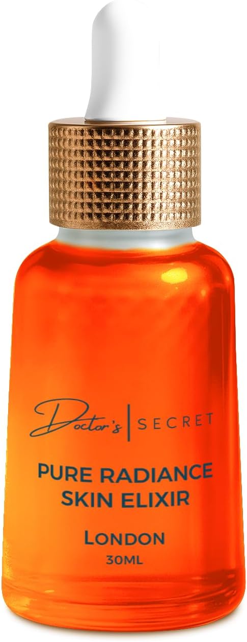 Doctor's Secret Pure Radiance Elixir Face Oil, Rosehip, Turmeric, Sea Buckthorn, Cacay, Moringa, Camellia, Papaya, Pomegranate, Sandalwood, Lavender, Vitamin E to Even Tone and Pigmentation